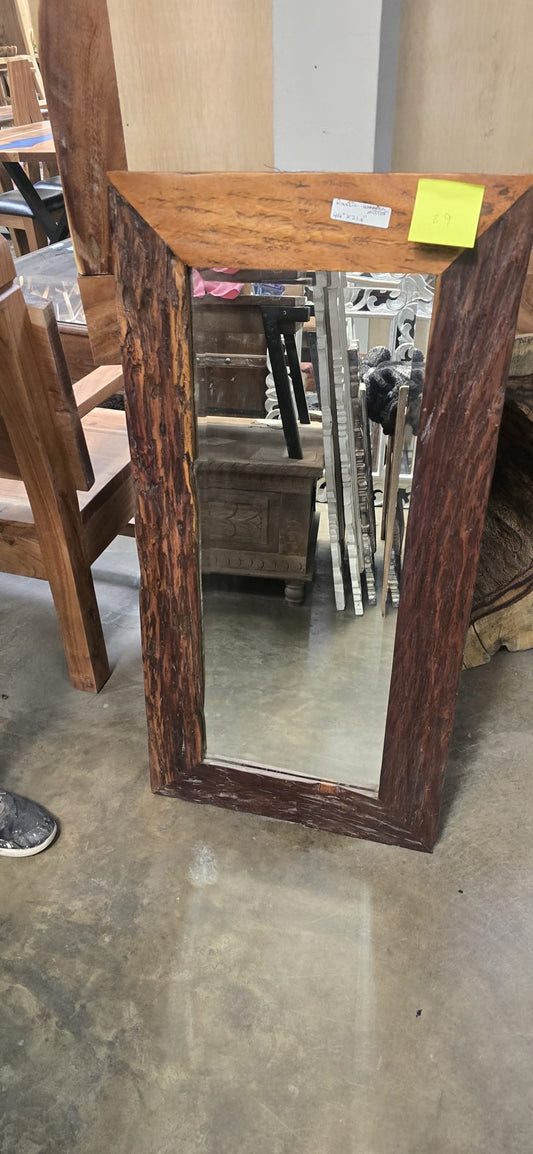 #29 Rustic Wood Mirror – H 46" x W 21"