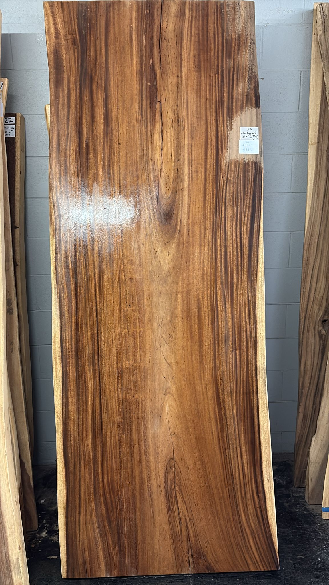 Live Edge Monkeypod Table – #56 – 35.5"–37" x 101"