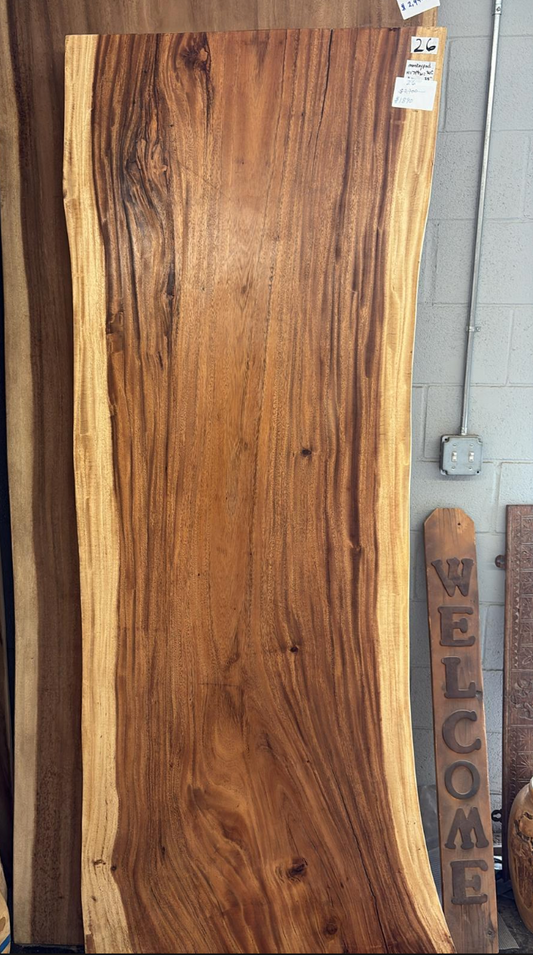 Live Edge Monkeypod Table – #26 – 30"–35" x 84"