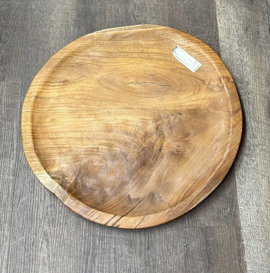 Solid Teak Wood Plate Board 20"x9" â Rustic Serving Tray or Display Slab