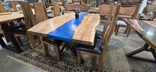 Live Edge Acacia Epoxy River Table – 30–35" W x 51" L