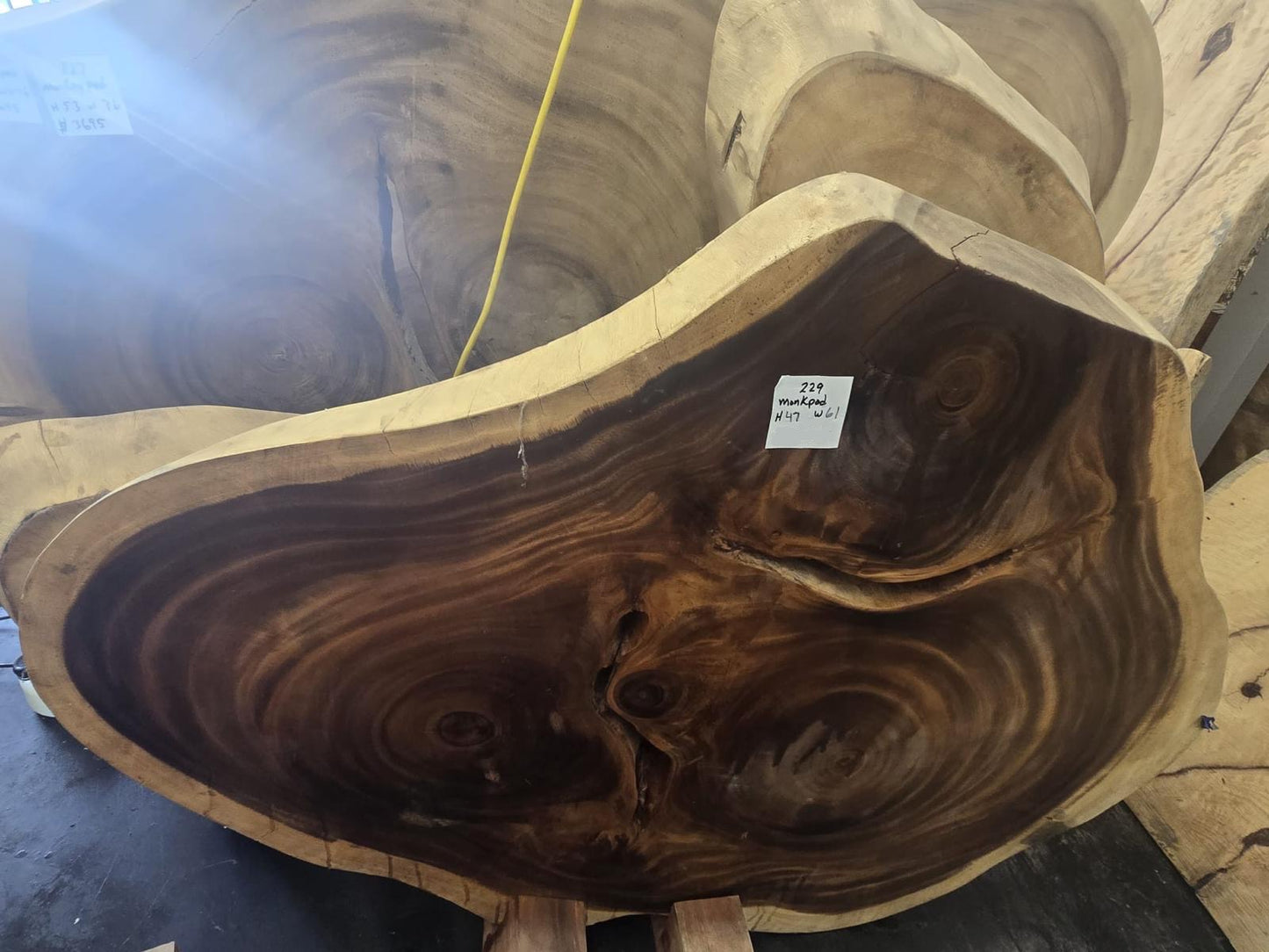 Live Edge Monkeypod Table #229 – 47" x 61"