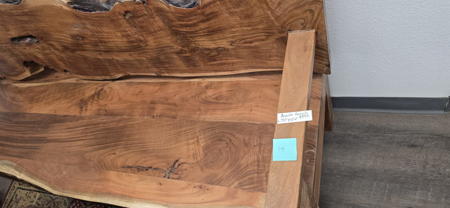 #14 Acacia Bench – L 53" x W 18" x H 18"