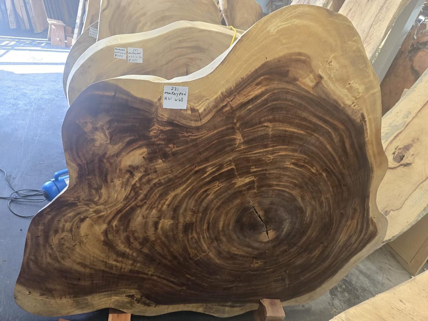 Live Edge Monkeypod Table #231 – 61" x 68"