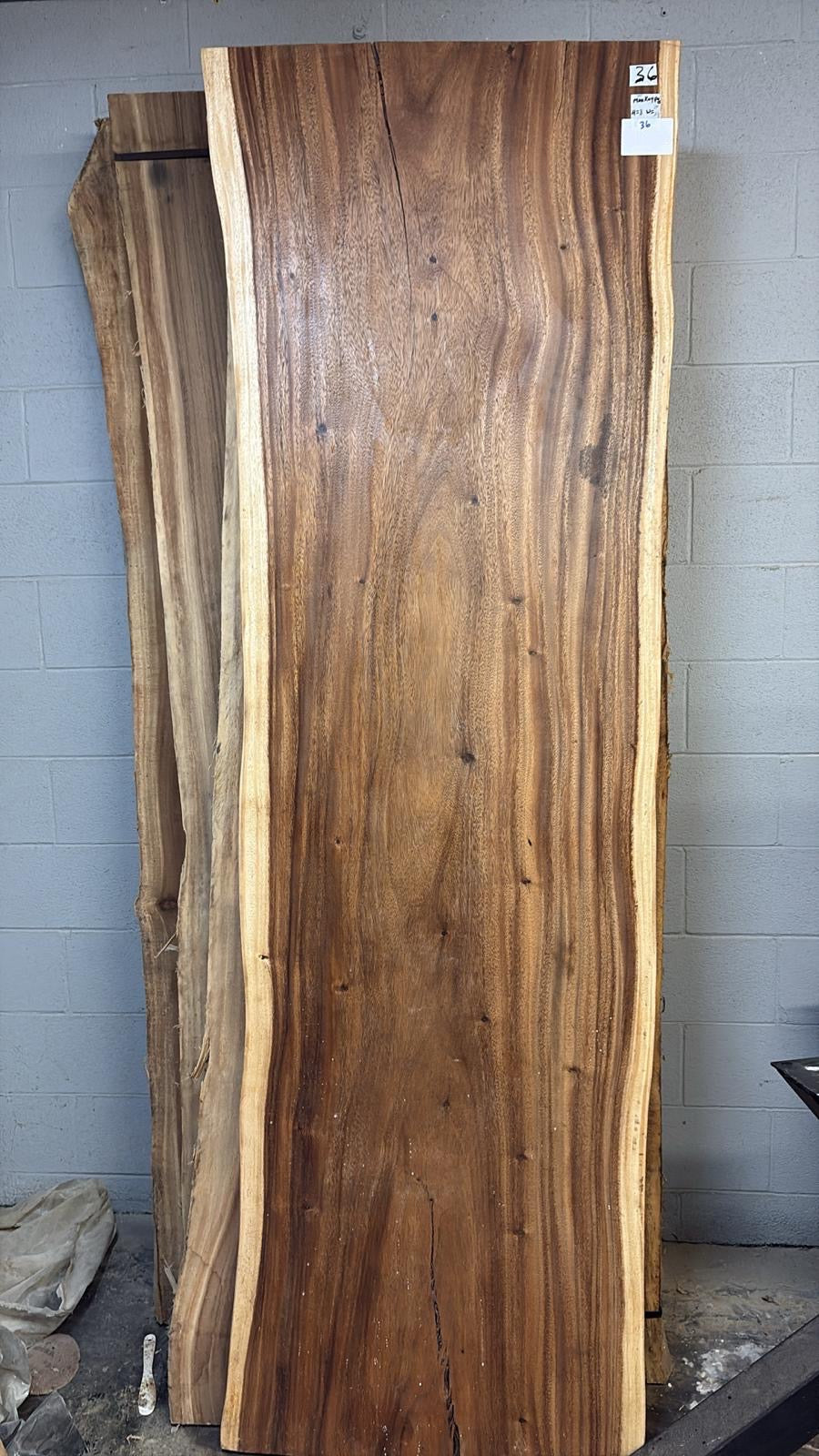 Live Edge Monkeypod Table #36 – 96" x 28–29.5"