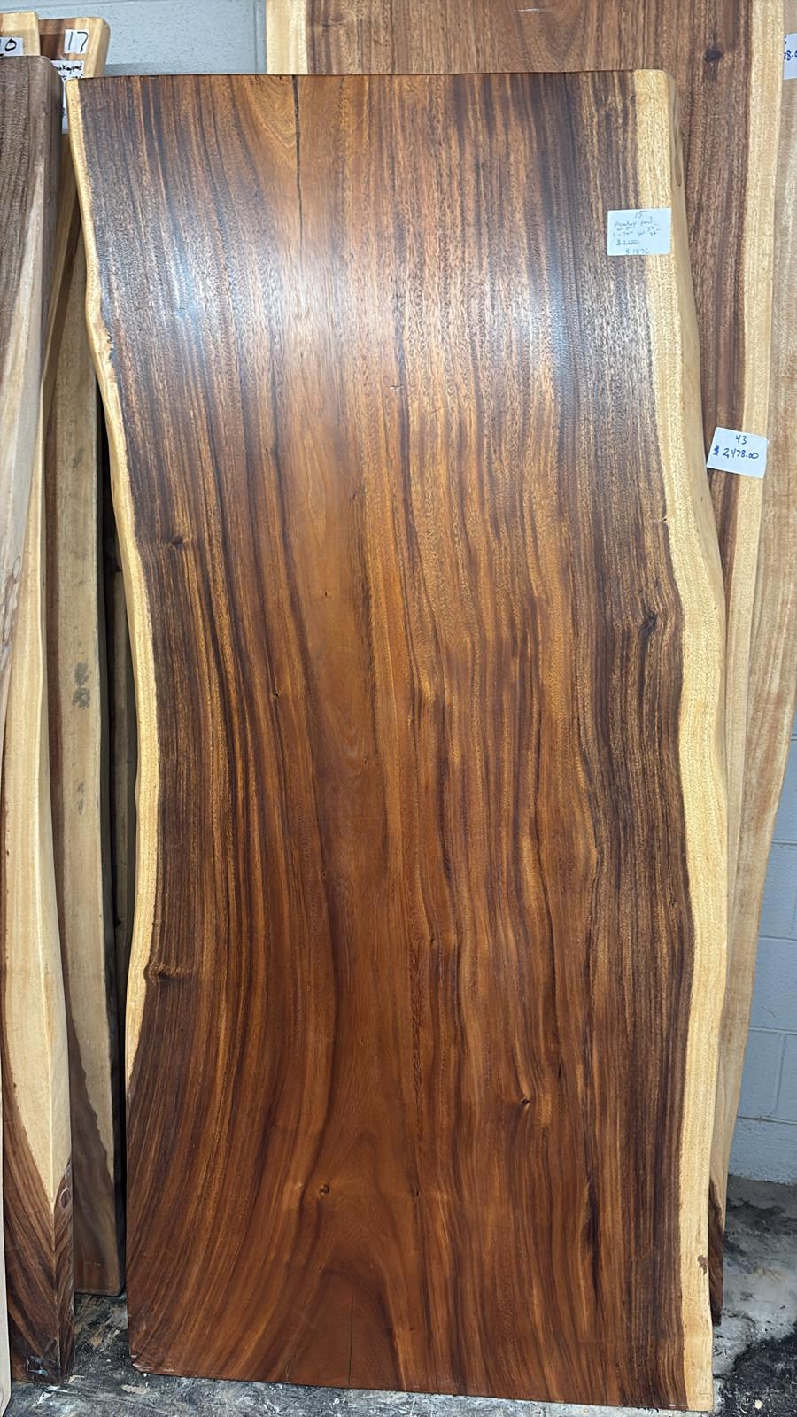 Live Edge Monkeypod Table – #15 – 32"–36" x 77"