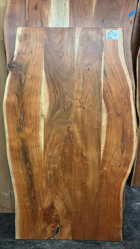 Live Edge Acacia Table #302 – 60" x 28–37"