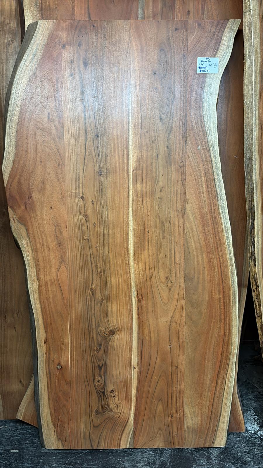 Live Edge Acacia Table #307 – 72" x 33–37"