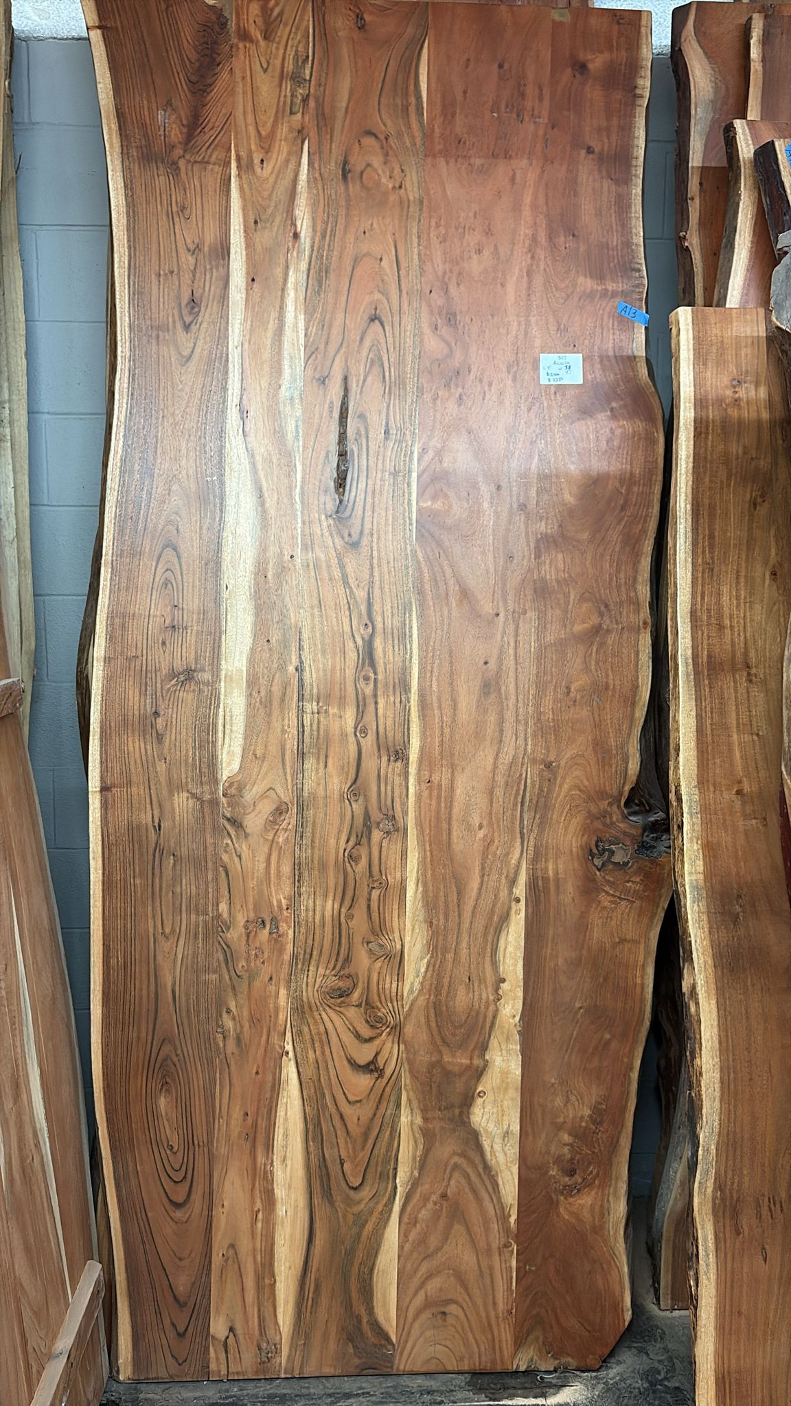 Live Edge Acacia Table #317 – 108" x 38–47"