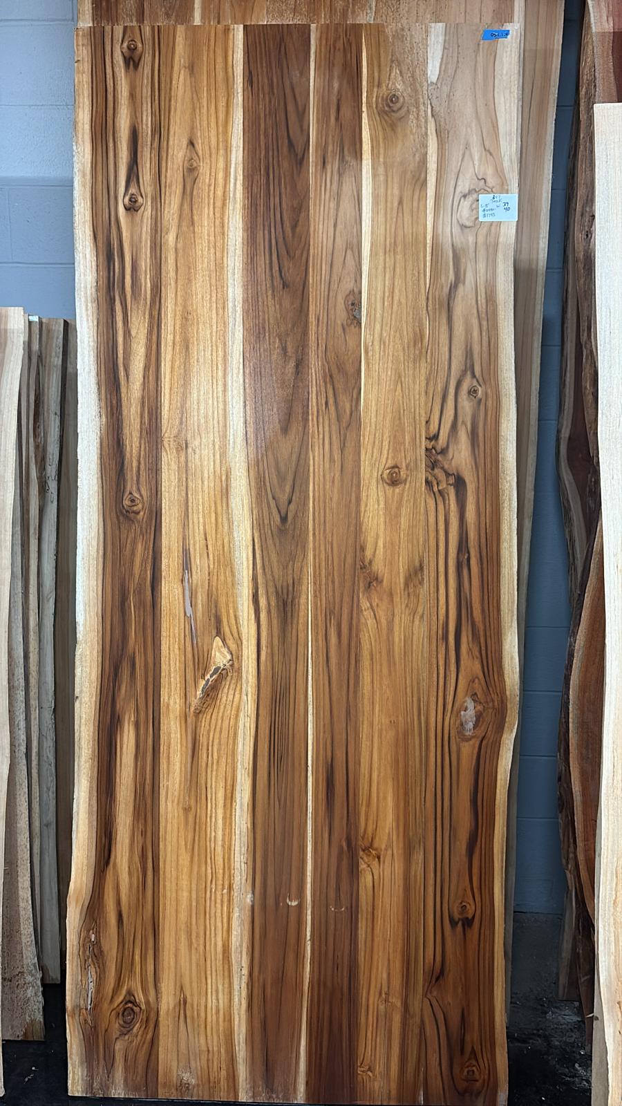 Live Edge Teak Slab #345 – 84" x 39–40"