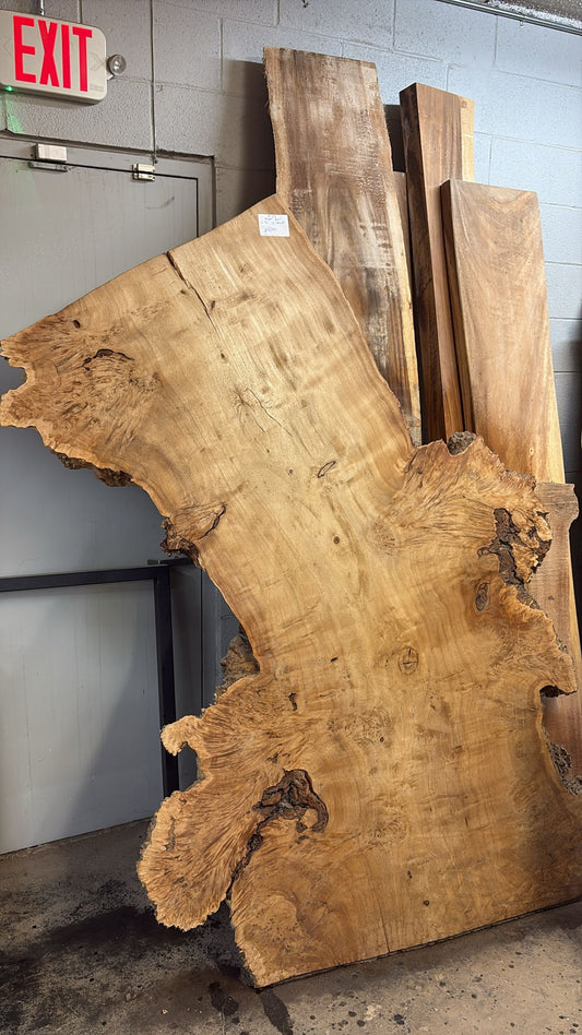 Live Edge Mimba Burl Slab #179 – 76" x 50"