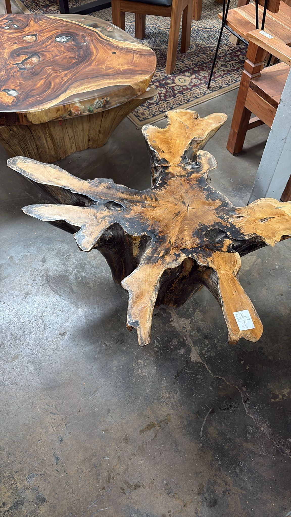 # 34 Teak Stump Coffee Table